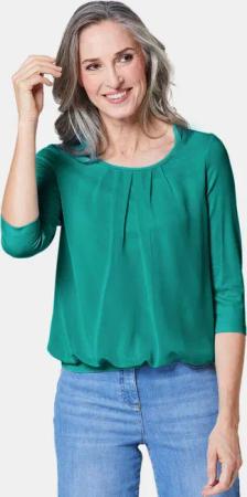 GOLDNER Shirtbluse Chiffon-Shirt gelb, Rundhals