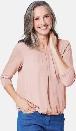 GOLDNER Shirtbluse Chiffon-Shirt gelb, Rundhals