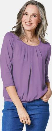 GOLDNER Shirtbluse Chiffon-Shirt gelb, Rundhals