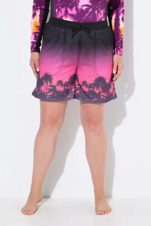Ulla Popken Jeansshorts Aktiv-Shorts Mesh Palmen