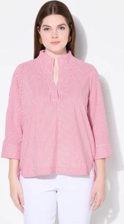 Ulla Popken Longbluse Tunika Streifen Kelchkragen