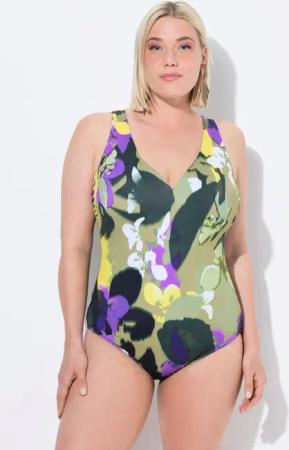 Ulla Popken Badeanzug Badeanzug Blüten Softcups