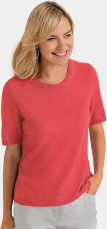GOLDNER Kurzarmpullover Halbarmpullover mit Rundhals aus