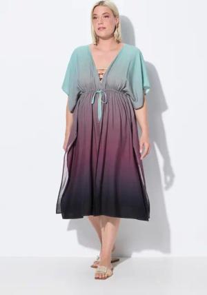 Ulla Popken Strandkleid Kaftan Farbverlauf Palmen
