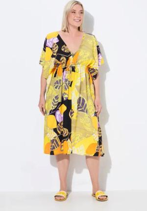 Ulla Popken Strandkleid Kaftan Zitronen Oversized