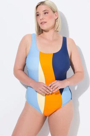 Ulla Popken Badeanzug Badeanzug Colorblocking ohne