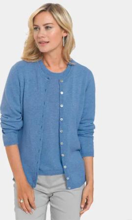 GOLDNER Strickjacke Kaschmirstrickjacke mit Rundhalsausschnitt