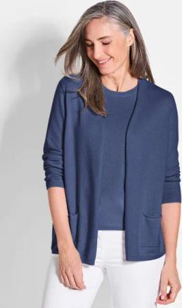 GOLDNER Kaschmirpullover Cardigan in langer offener