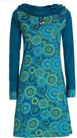 Vishes Jerseykleid Langarm Kleid Schal-Kleid Winterkleider