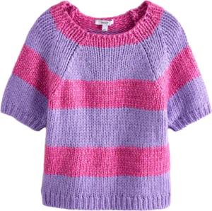 Next Strickpullover Gestreiftes kurzärmeliges Stricktop (1-tlg)