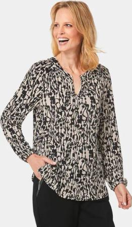 GOLDNER Kurzarmbluse Blusenshirt in femininer Form