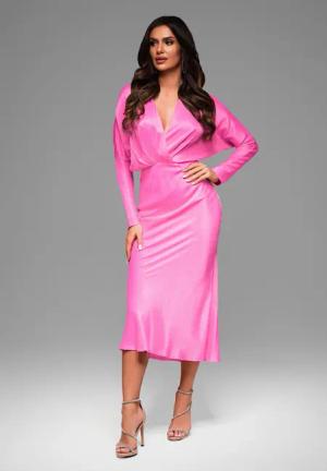 OMBRE Abendkleid Elegantes Midikleid mit Wickeloptik