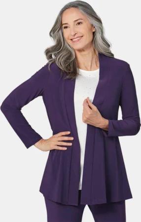 GOLDNER Shirtjacke Kurzgröße: Leichte Shirtjacke lila