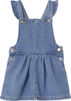vertbaudet Minikleid Baby Jeans-Latzkleid
