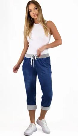 Mississhop Caprihose Damen Hose Blumen Jogginghose