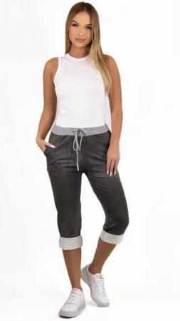 Mississhop Caprihose Damen Hose Blumen Jogginghose