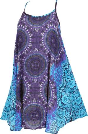 Guru-Shop Midikleid Boho Mandala Minikleid, Trägerkleid,..