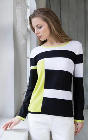 Passioni Strickpullover moderner Colourblock Pullover mit