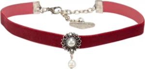 Alpenflüstern Choker Trachten-Samt-Kropfband Helena (dunkel-rot), -