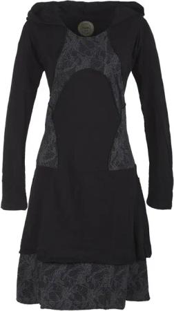 Vishes Jerseykleid Langarm Lagenlookkleid mit Zipfelkapuze