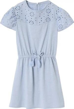 vertbaudet Minikleid Mädchen Kleid mit Lochstickerei