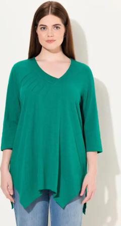Ulla Popken Longshirt Shirt A-Linie V-Ausschnitt