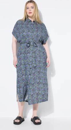 Studio Untold Hemdblusenkleid Maxikleid Hemdblusenkleid Flower-Print