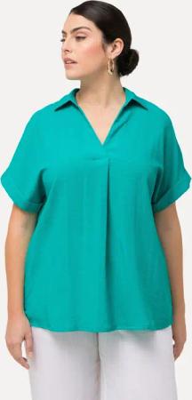Ulla Popken Tunika Bluse Rücken-Knöpfe Oversized