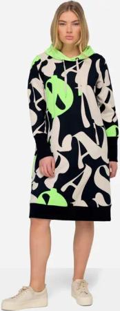 Laurasøn Jerseykleid Midi Sweatkleid Kapuze Langarm