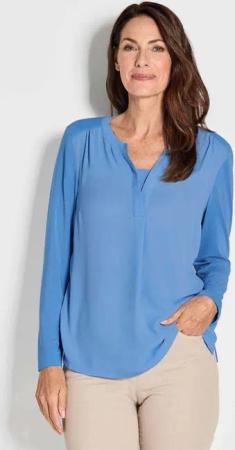 GOLDNER Shirtbluse Blusenshirt mit Chiffon-Einsatz