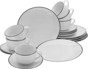 CreaTable Kaffeeservice Luna Black Line (18-tlg),