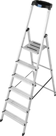 KRAUSE Stehleiter Safety, Aluminium, 1x6 Stufen,