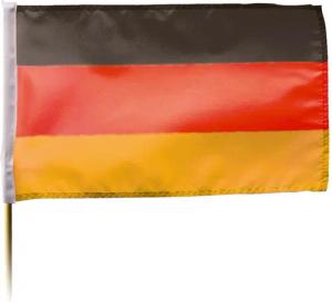 elasto Flagge Deutschland Fahne mit Holzstab,