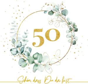 Serviettenshop Papierserviette 20 Servietten Eucalyptus Golden