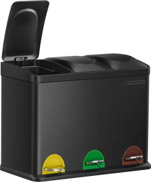 SONGMICS Mülleimer, Mülltrennsystem, Abfalleimer, Edelstahl, 45