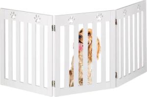 relaxdays Hundegitter 3-teiliges Hundeabsperrgitter Pfoten (1
