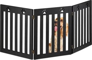 relaxdays Hundegitter 3-teiliges Hundeabsperrgitter Pfoten (1