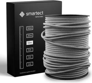 smartect Textilkabel Schwarz Weiß 10 Meter
