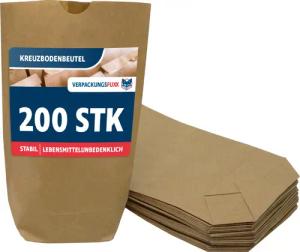 VERPACKUNGSFUXX Kraftpapier Kreuzbodenbeutel 14 x 22