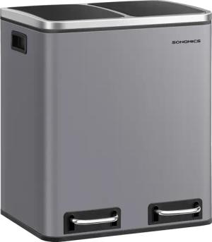 SONGMICS Mülleimer, Abfalleimer, 30L, ergonomisch, Stahl,