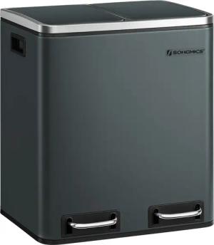 SONGMICS Mülleimer, Abfalleimer, 30L, ergonomisch, Stahl,