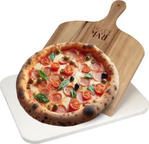 Dolce Mare Pizzastein Set weiss Holz