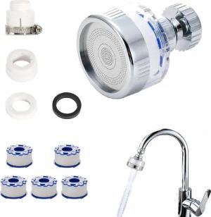 Auledio Wasserhahnfilter Heimküchen Wasserfilter Duschkopf 360°