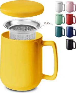 Cosumy Teeglas Teetasse mit Sieb und