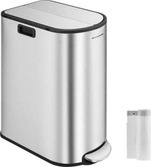 SONGMICS Mülleimer, Küche, Mülltrennsystem 2 Fächer,