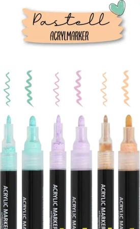Online Pen Fineliner Pastel Lettering, (6x