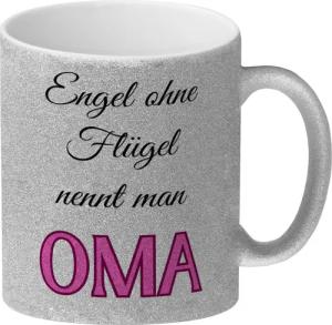 speecheese Tasse Oma Glitzer-Kaffeebecher mit Spruch