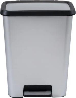 Curver Mülleimer, Compatta 50l Tret-Abfalleimer inox