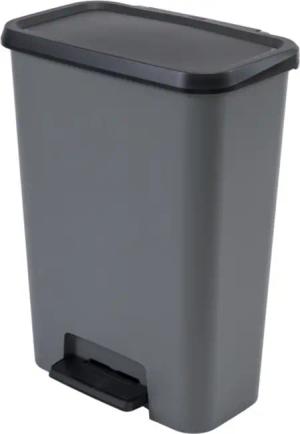 Curver Mülleimer, Compatta 50l Tret-Abfalleimer inox
