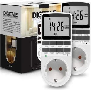 ibettertec Zeitschaltuhr 2x digitale Zeitschaltuhr Steckdose